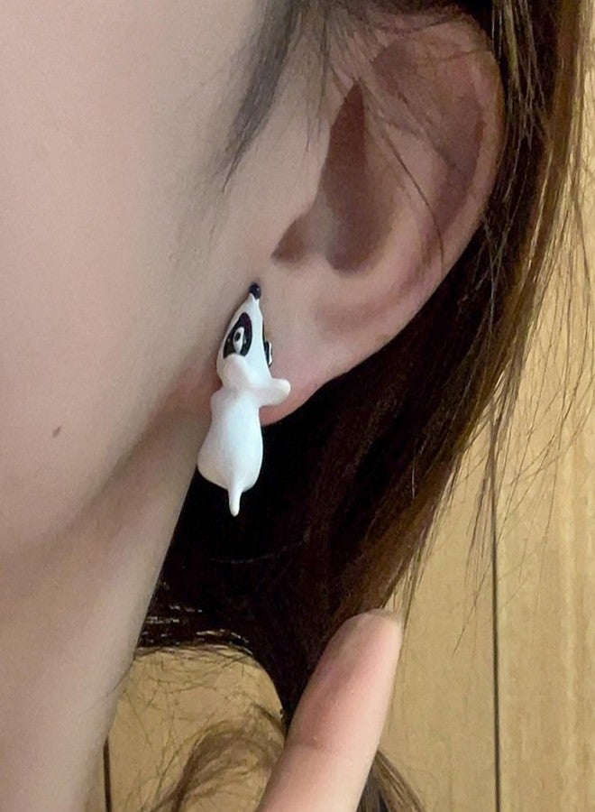 YANCHUN 6 Pairs Cute Animal Bite Earrings for Women 3D Clay Earrings Animal Cartoon Biting Ears Stud Earrings Jewelry Gifts…(C:6pcs animal earrings) - Image 2