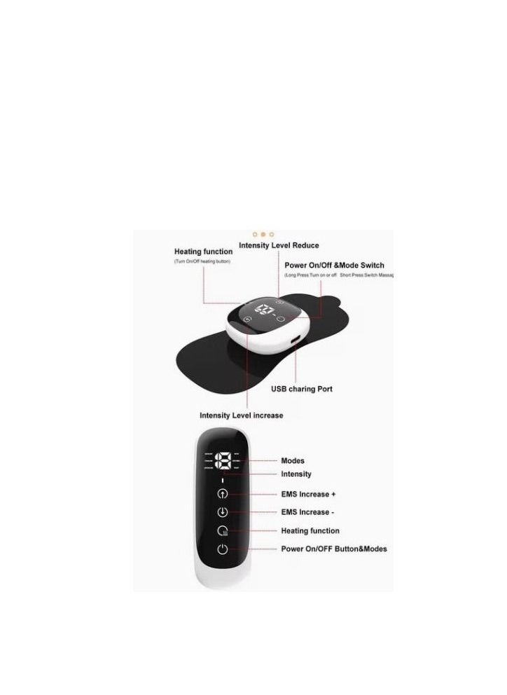 Wireless TENS Machine for Pain Relief Unit Heated Rechargeable Muscle Stimulator Portable EMS Massage Management Device Posterior Knee With Remote Control Sciatic and Joint Comfort