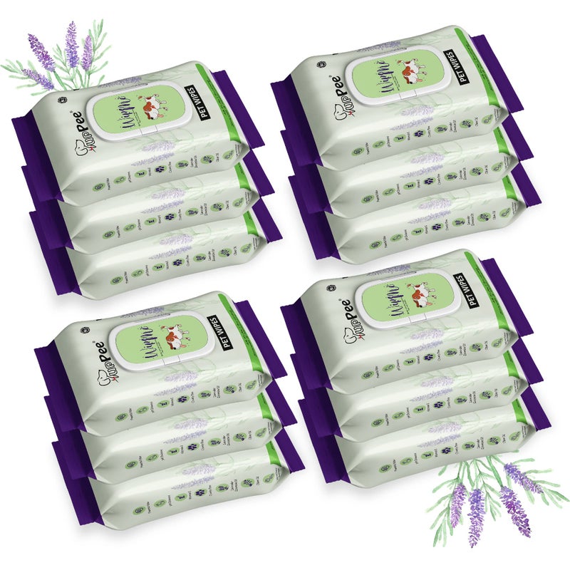 PUPPEE Wipe ME 100% Biodegradable 576 Count (Pack of 12) Wet Wipes for Dogs, Cats & All Pets | Lavender Essential, Vitamin E & Olive Oil | Anti-Bacterial | Cleansing, Deodorising & Grooming Wipes - Image 5