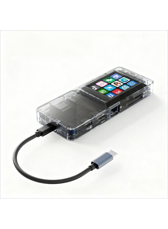 MiraBox Docking Station with Touch Controller, Stream Dock with 3 USB 3.0 Ports, 100W PD Fast Charging, Custom Screen Modes for Laptop Expansion and USB Hub Connection - Image 1