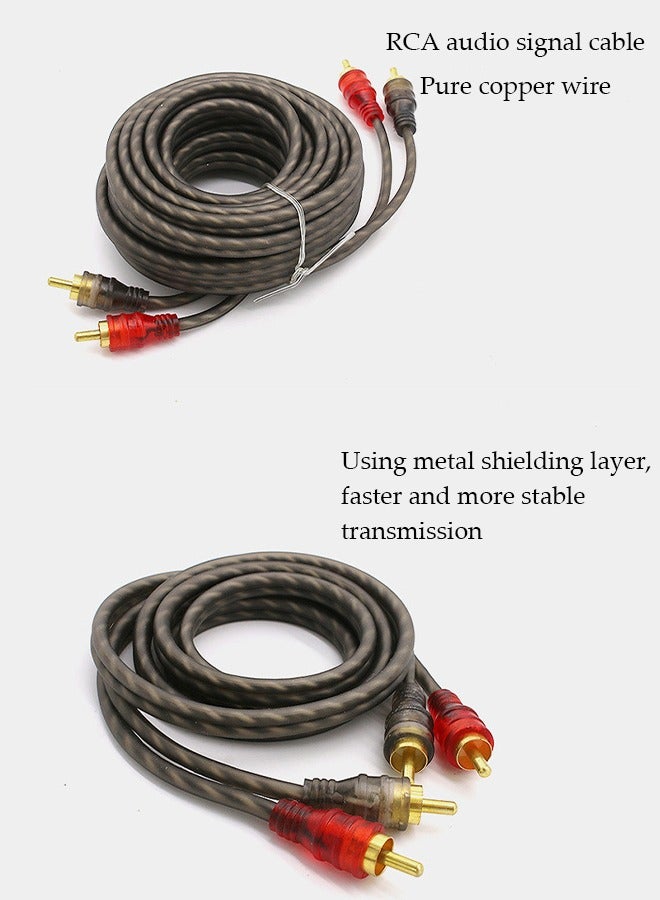 إسكدنيا RCA Cable 2RCA Male to Male Stereo Audio Adapter Hi-Fi Sound Auxiliary Audio Cord Gold-Plated RCA Cable Compatible with Home Theater HDTV Amplifiers Hi-Fi Systems Car Audio Speakers-5M - Image 3