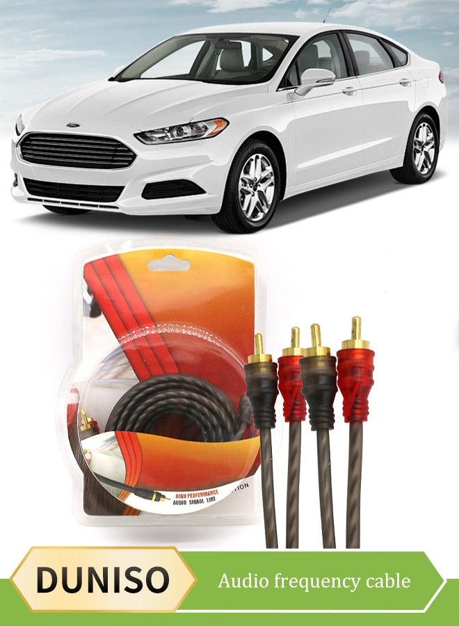 إسكدنيا RCA Cable 2RCA Male to Male Stereo Audio Adapter Hi-Fi Sound Auxiliary Audio Cord Gold-Plated RCA Cable Compatible with Home Theater HDTV Amplifiers Hi-Fi Systems Car Audio Speakers-5M - Image 1