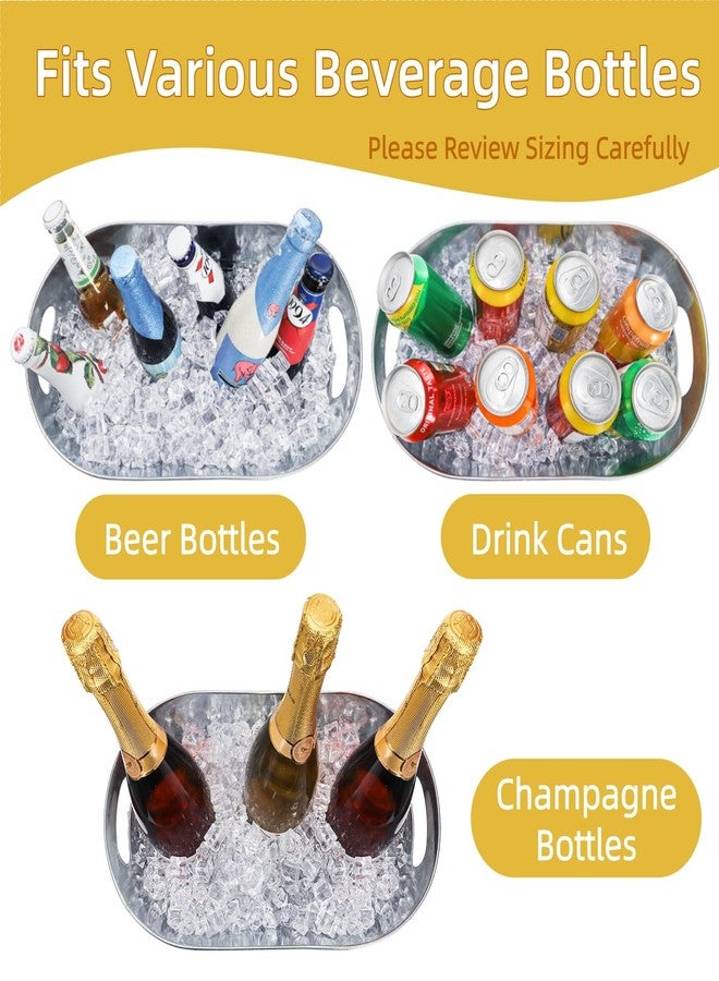 Dicunoy 2 Pack Ice Buckets Galvanized Tub, 1.2 Gallon Beverage Tubs for Parties, Metal Beer Drink Buckets with Handles, Wine Cooler Storage for Champagne Cocktails Bar Supplies - Image 3