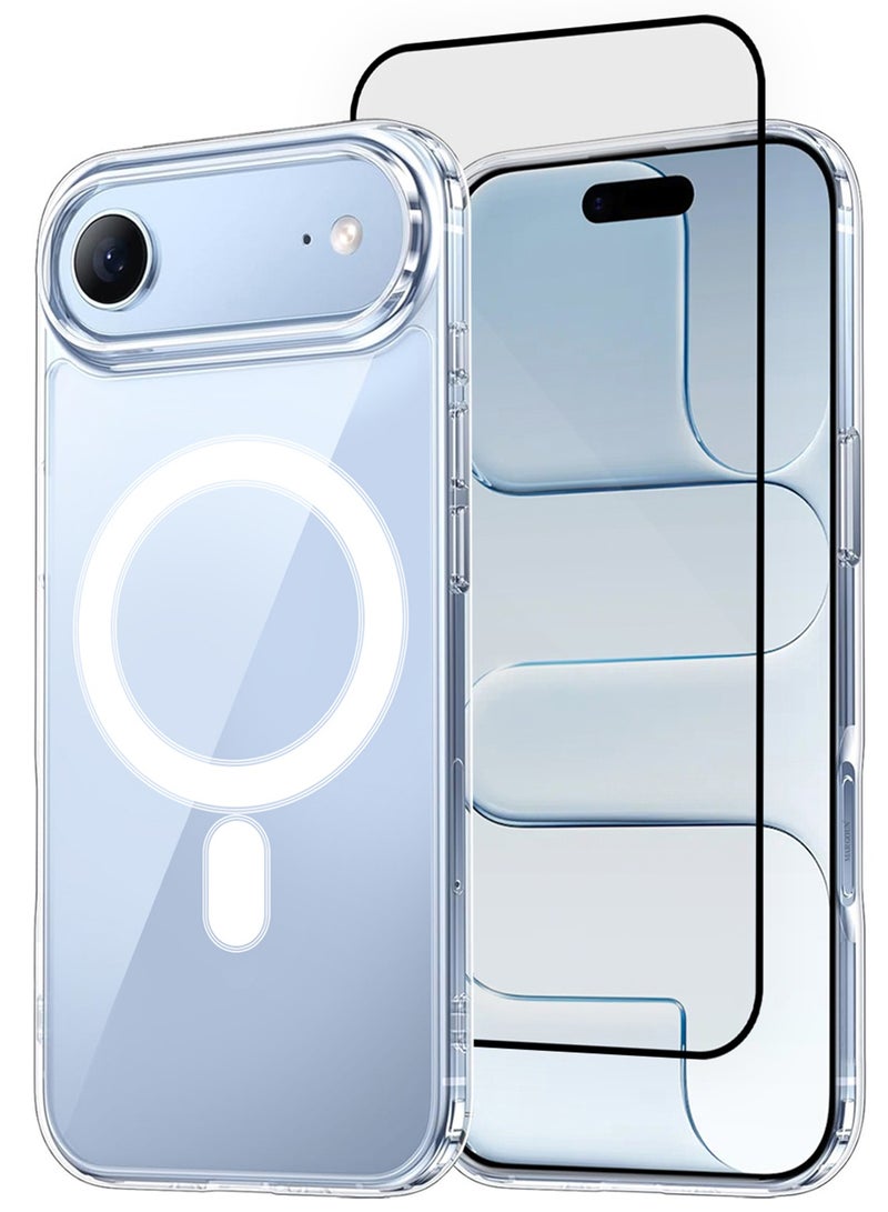 CATANES 2 Packs Magnetic Clear Case for iPhone 17 Air - One Case One 3D Screen Protector - MagSafe Compatible Shockproof TPU Drop Protection Slim Transparent Cover - Image 1