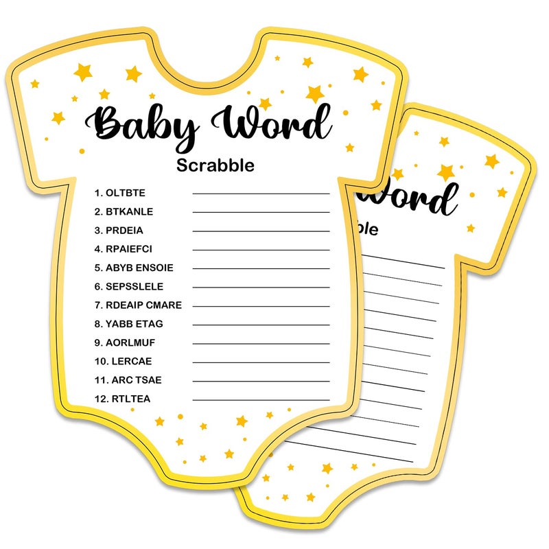 Misaidou Baby Shower Game, 30 Card Set with Answer Card, Tabletop Game for Baby Shower Party & Gender Reveal Games, Modern Design, Unisex Theme, 5x7 inches - Image 1