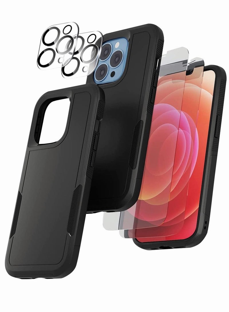 Motim 5 in 1 Phone Case +2 Lens Film +2 Screen Film Compatible for iPhone 14 Plus Military-Grade Drop Protection Hard Back Cover Shockproof Slim Case - Image 5
