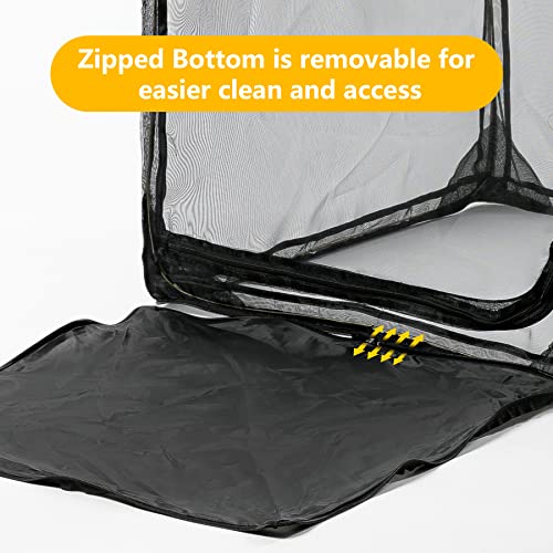 RESTCLOUD 30" Heavy Duty Monarch Butterfly Habitat, Outdoor Collapsible Insect Mesh Cage Terrarium Pop-up with Zipper Protection and Unzip Bottom - Image 4