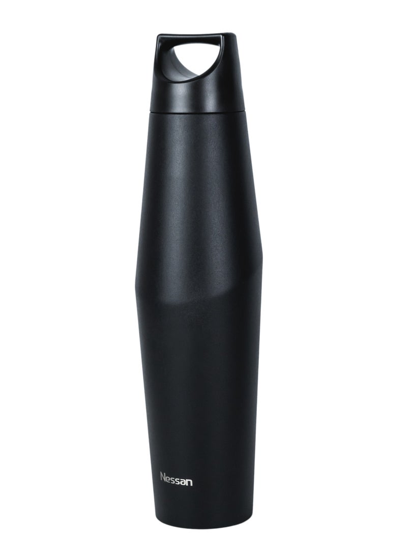 Nessan Nessan Double Wall Stainless Steel Vacuum Insulated Travel Flask Bottle for Water, Iced Tea or Hot Coffee, Smoothie and More (Black, 720ml) - Image 1