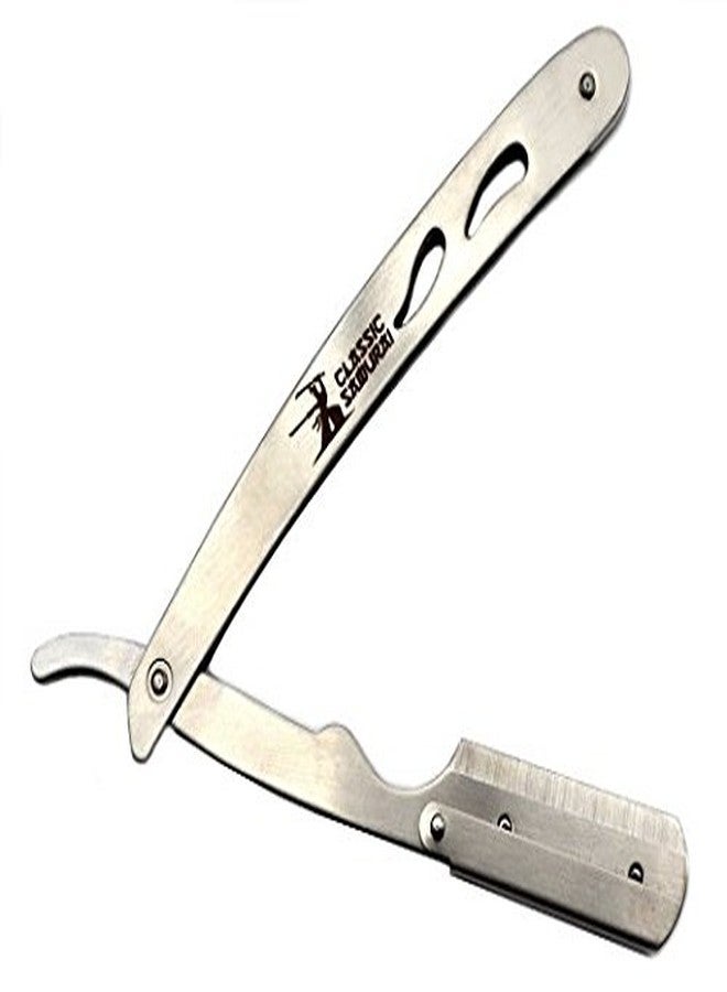 Classic Samurai(TM) CS-102 Stainless Steel Professional Barber Straight Edge Razor with 200 Count Single Edge Razor Blades - Image 2