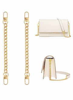 2 Pcs Purse Chain Strap 7.9 Inch DIY Flat Chain Strap Purse Strap Extender Handle Bag Accessories Charms Decoration for Purse Handbags Shoulder Bag - Gold