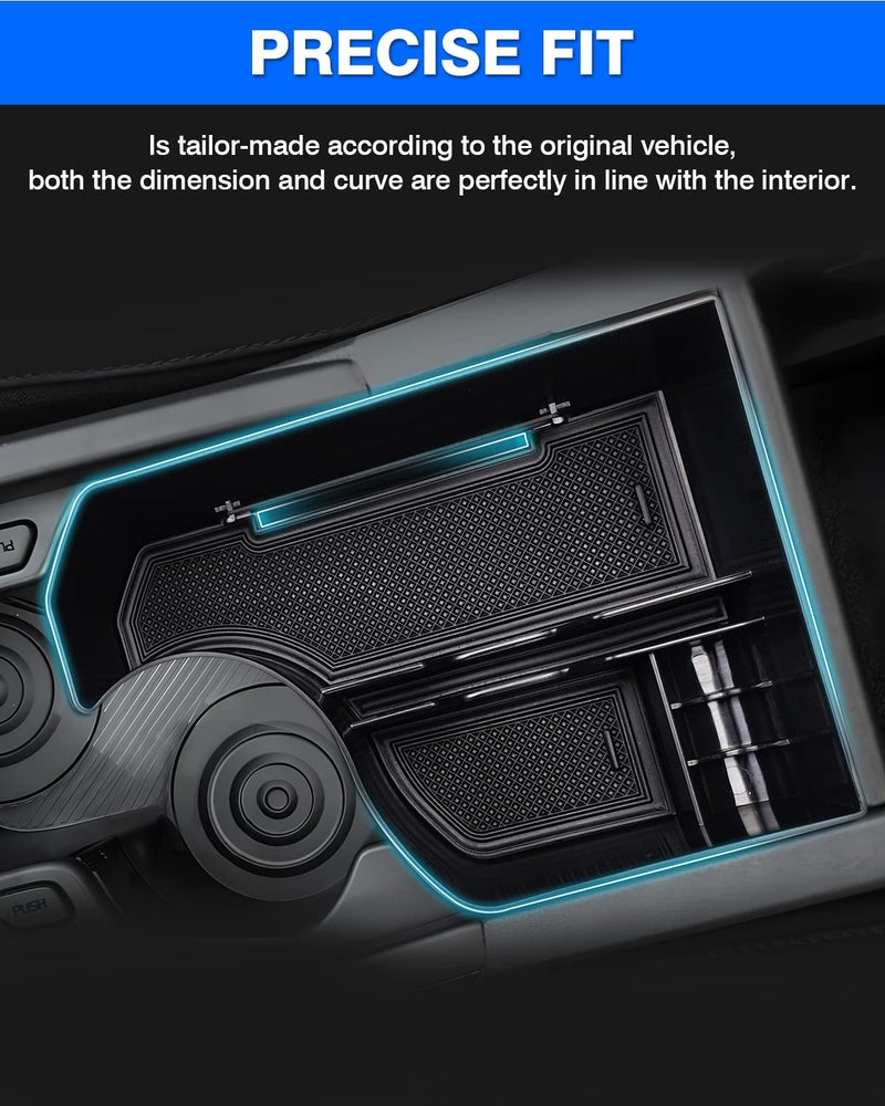 Autorder Center Console Organizer for 2023 2024 2025 2026 Kia NIRO Accessories Gear Shift Storage Box Gear Shifter Insert Tray with Black Mats - Image 5