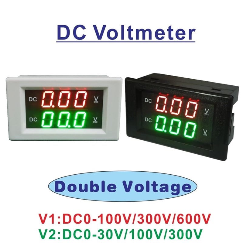 Any KSA address orderable Voltage Meter Double Voltmeter DC 0-30V 100V 300V 600V Volt Panel Gauge 0.39'' LED Digital 2-Way Dual Voltage Tester(White Cover,V1(0-600V) V2(0-100V) Multi-use qualified quality Ventilated design Fixed & portable compatible Globally trusted affordable quality Single & bulk use compatible Tiered purchase options Elegant upgraded practical design Long term use design General standard compliant quality Size-sorted warehouse storage Easy assemble Solid anti-deform Multi-use upgraded craftsmanship Low maintenance Spec compliant trusted quality Fine polished finish Set product combo compatible All condition fit All-round unified build Water rust proof Pop-area nearby warehouse In-Kingdom stored commodity Anti topple design Trendy flexible practical build - Image 3