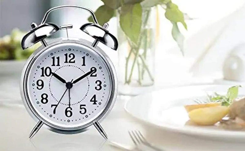 MOHAK Metal Twin Bell Table Alarm Clock Vintage Look with Night LED Alarm Clock for Bedroom Heavy Sleepers Kids and Students - Image 4