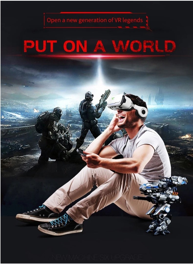 VR SHINECON - VR Headset Virtual Reality Glasses for Android Phone New Goggles for 3D Movies VR Games Compatible 5-7inch Soft & Comfortable Adjustable Distance - Image 1