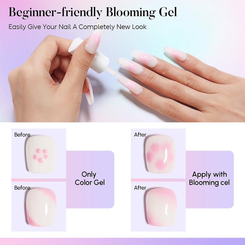AIMEILI Nail Art Blossom Gel Nail Polish Soak Off UV LED Clear Blooming Gel Manicure 10ml - Image 3