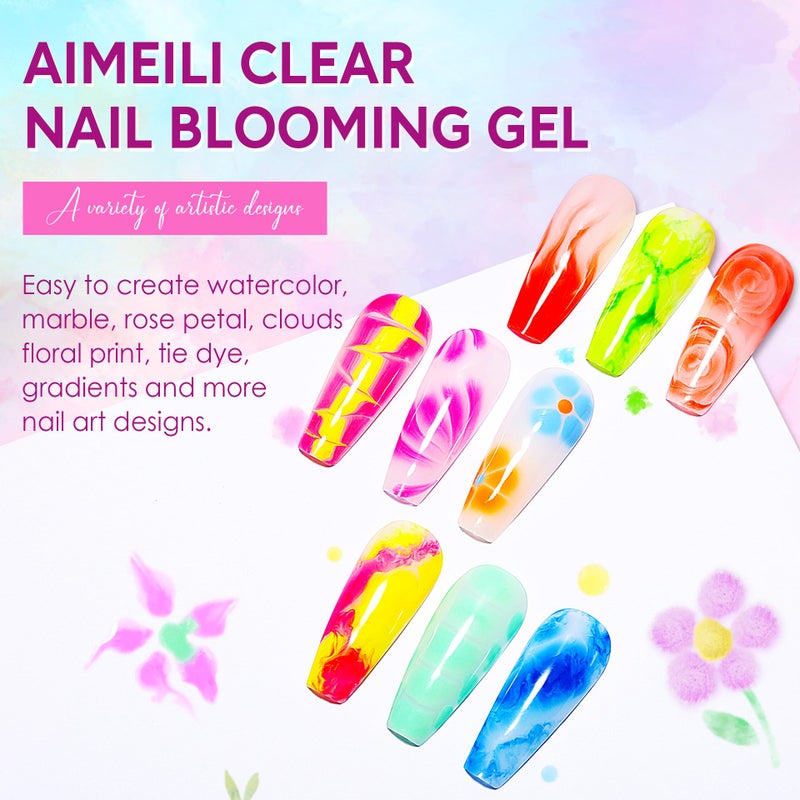 AIMEILI Nail Art Blossom Gel Nail Polish Soak Off UV LED Clear Blooming Gel Manicure 10ml - Image 2