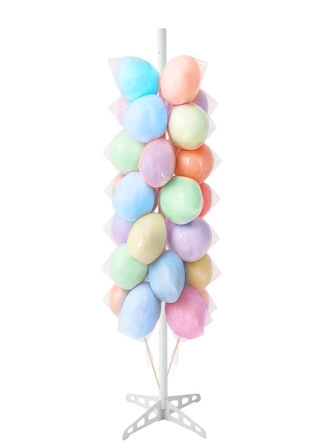 Enlisiwte Adjustable Cotton Candy Stand with 48 Holes, Plastic Floor Display Rack for Cotton Candy Cones, Cake Pops & Treats, Party Stand for Wedding, Birthday, Baby Shower, Christmas Decorations, 5.25 FT Tall - Image 1