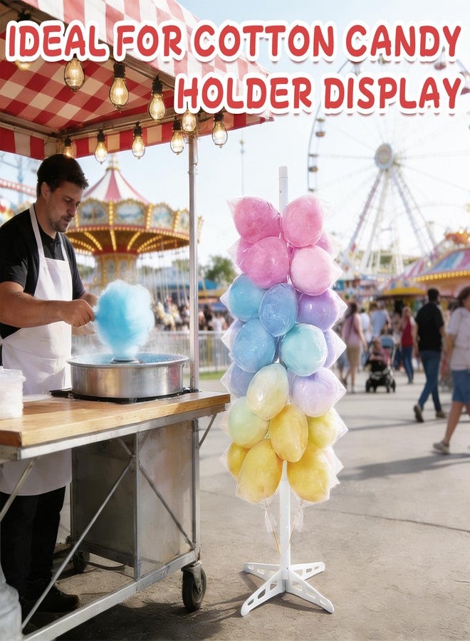 Enlisiwte Adjustable Cotton Candy Stand with 48 Holes, Plastic Floor Display Rack for Cotton Candy Cones, Cake Pops & Treats, Party Stand for Wedding, Birthday, Baby Shower, Christmas Decorations, 5.25 FT Tall - Image 2