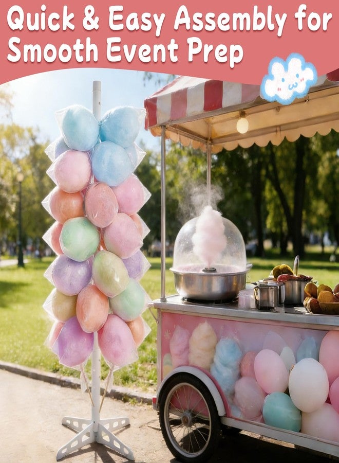 Enlisiwte Adjustable Cotton Candy Stand with 48 Holes, Plastic Floor Display Rack for Cotton Candy Cones, Cake Pops & Treats, Party Stand for Wedding, Birthday, Baby Shower, Christmas Decorations, 5.25 FT Tall - Image 3