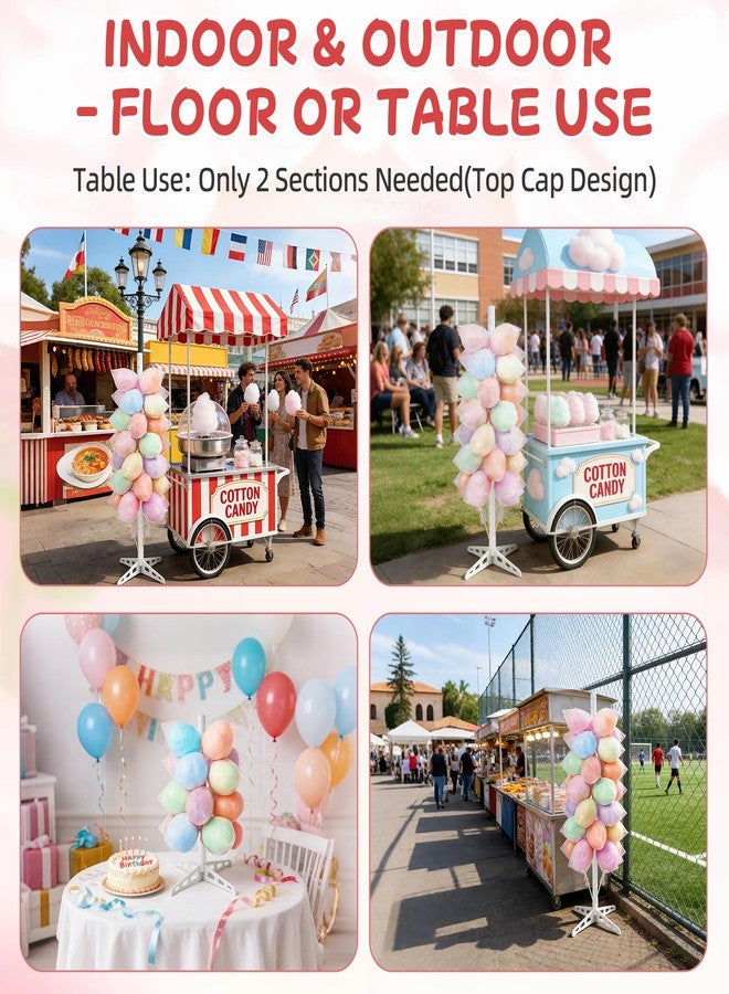 Enlisiwte Adjustable Cotton Candy Stand with 48 Holes, Plastic Floor Display Rack for Cotton Candy Cones, Cake Pops & Treats, Party Stand for Wedding, Birthday, Baby Shower, Christmas Decorations, 5.25 FT Tall - Image 4