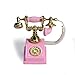 Cutemini Dollhouse Telephone 112 Miniature Vintage Rotary Phone Model Desk Decoration Retro Mini Accessorries for Artificial House Living Room Scene Pink - Image 3