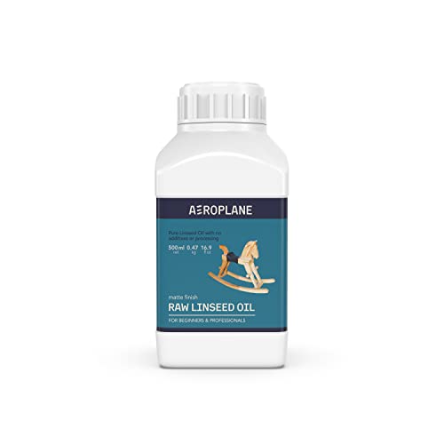 AEROPLANE Brand - Raw Linseed Oil - Used for Wood Finishing & Restoration, Sports Equipment, Wall Base Coat & Putty, Tools & Hardware - Natural Wood Varnish, Amber - Image 1