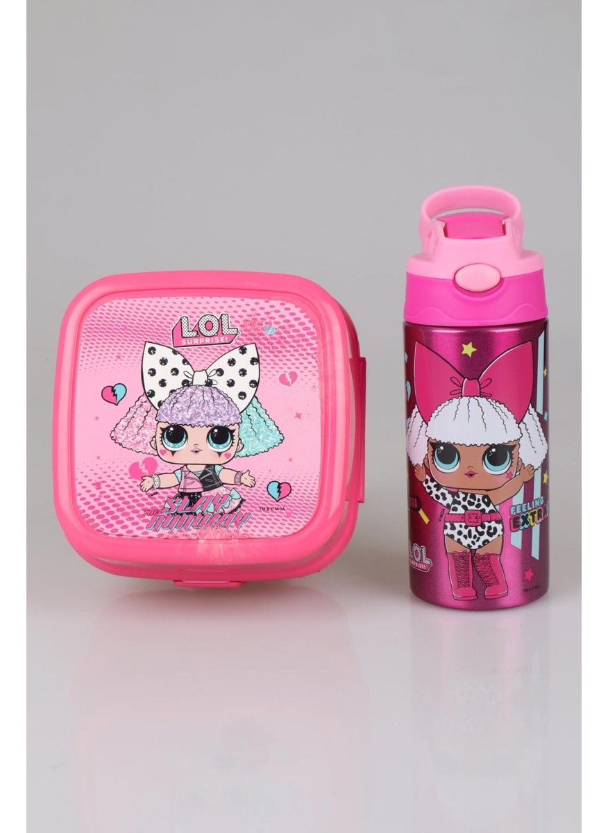 Lol Surprise - Licensed Lol Surpıse Steel Flask 500 ml with 2 Layer Lunch Box Food Set - Image 1