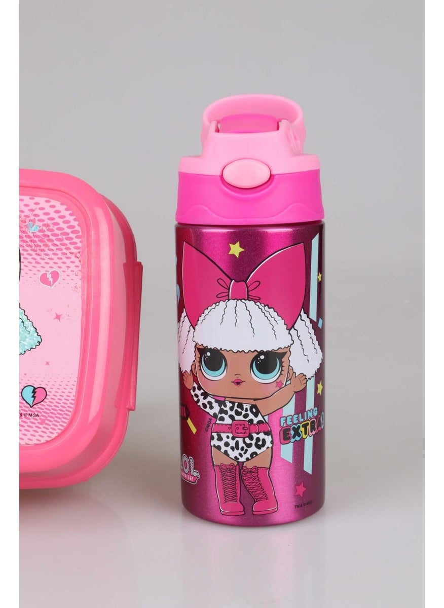 Lol Surprise - Licensed Lol Surpıse Steel Flask 500 ml with 2 Layer Lunch Box Food Set - Image 1