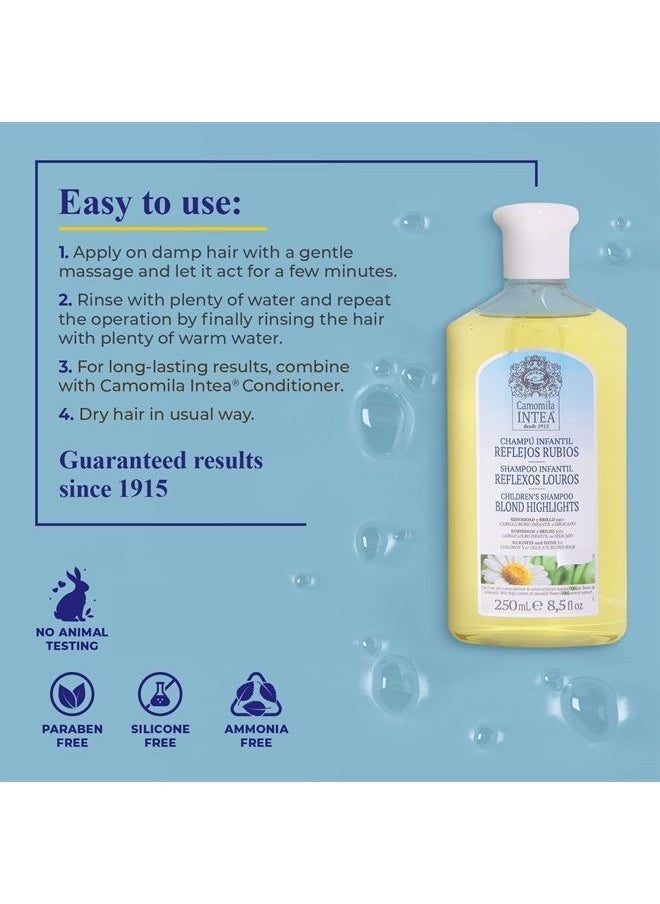 Intea Camomila Kids Shampoo for Blonde Highlights – 8.5Oz Chamomile Shampoo Hair Lightener for Kids – Natural Extract Toddler Shampoo with No Silicones, Parabens  - Image 2
