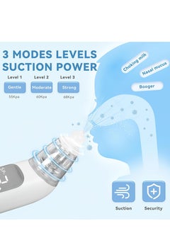 AMINAC Electric Nasal Aspirator for Baby, Adjustable Suction Nose Cleaner, Gentle and Effective Nose Sucker for Baby & Toddler,  3 Soft Silicone Tips, Music and Colorful Light Soothing  - Image 2