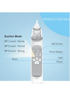 AMINAC Electric Nasal Aspirator for Baby, Adjustable Suction Nose Cleaner, Gentle and Effective Nose Sucker for Baby & Toddler,  3 Soft Silicone Tips, Music and Colorful Light Soothing  - Image 3