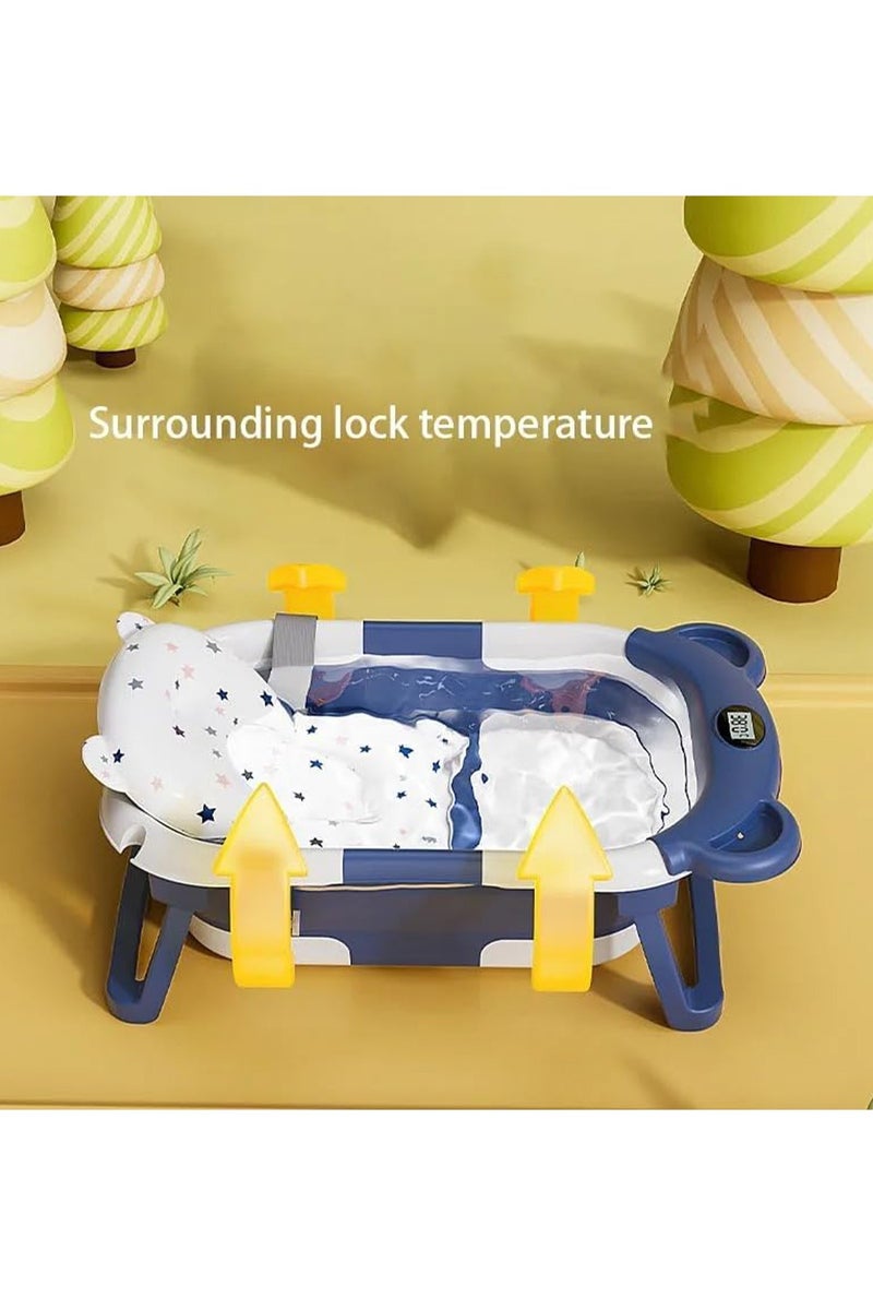 MONOGUE Baby Bathtub with Thermometer and Drain Hole for Newborn to Toddler up to 40 months - Image 3