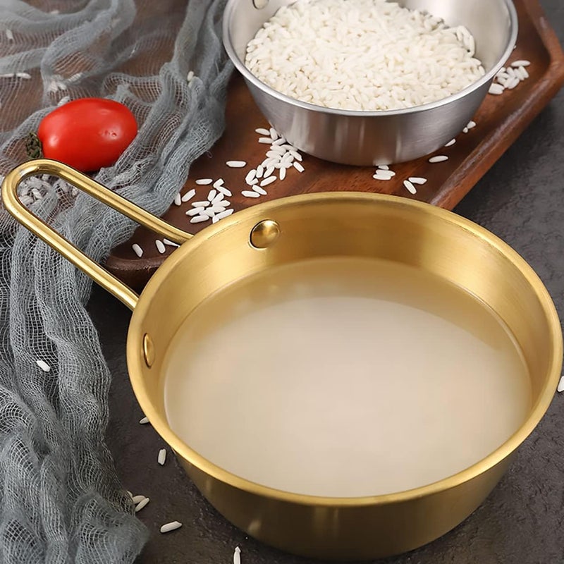 Dadamong 2Pack Makgeolli Bowls 304 Stainless Steel Korean Traditional Bowls Rice Wine Bowl with Handle Hiking Soup Dish Food Bowl Camp Cup 47 Inch 10 Ounces Gold - Image 2