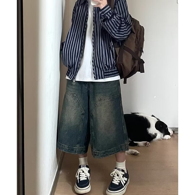 Unisex Classic Denim Jeans Loose Fit Daily Outdoor Wear - Image 1