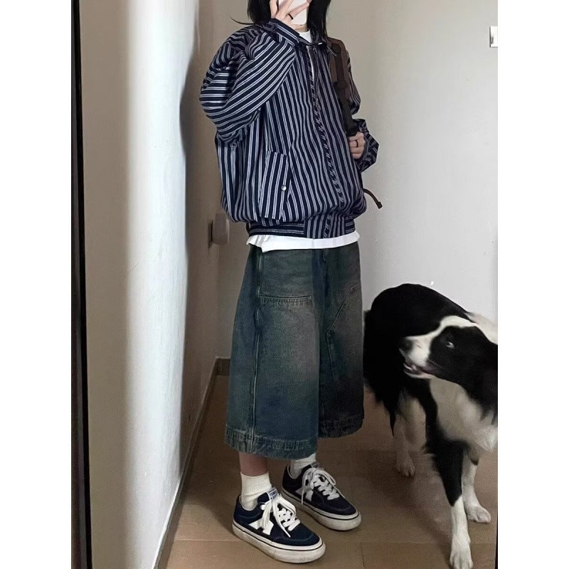 Unisex Classic Denim Jeans Loose Fit Daily Outdoor Wear - Image 4