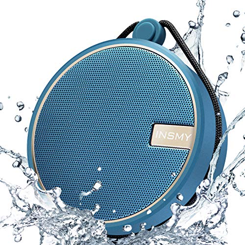 INSMY C12 IPX7 Waterproof Shower Bluetooth Speaker, Portable Small Speaker, Speakers Bluetooth Wireless Loud Clear Sound Support TF CSuard ction Cup for Outdoor Kayak Canoe Beach Gift (Navy) - Image 1