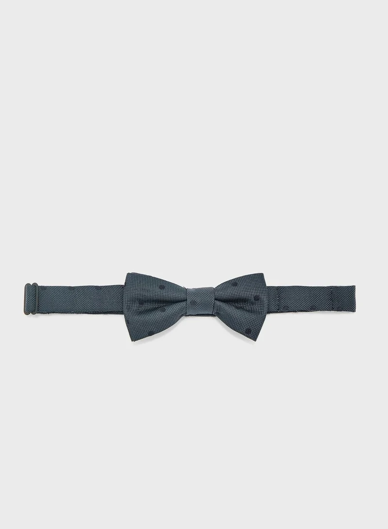 MANGO Kids Polka Dot Print Bow Tie