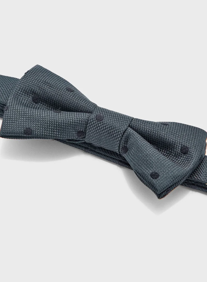 MANGO Kids Polka Dot Print Bow Tie