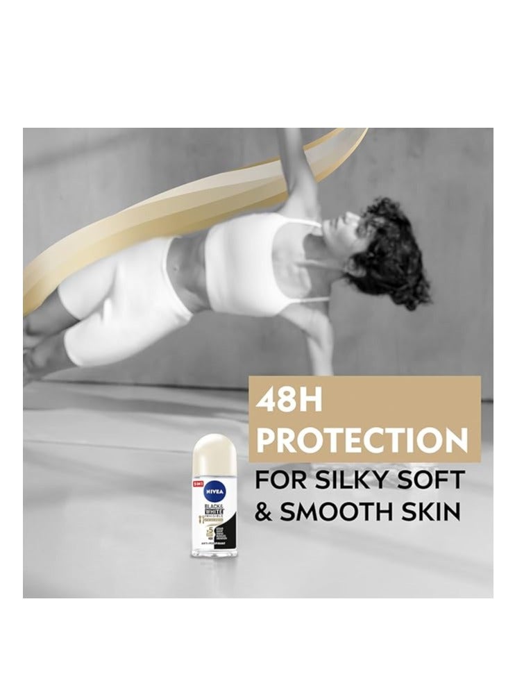 نيفيا مزيل عرق بلاك آند وايت رول غير مرئي ناعم كالحرير 50 مل - Image 5