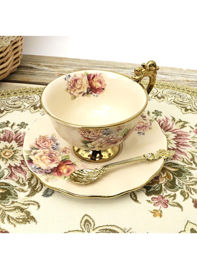 6 حزمة ملعقة صغيرة قهوة إسبريسو Demitasse ملعقة شاي قديمة 4.5 "، الذهب - Image 3