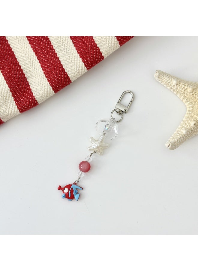 NIBEMINENT Beaded Phone Lanyard, Anti Lost Removable Wrist Strap, Ocean Department Bracelet Pendant, Phone Keychain Lanyard