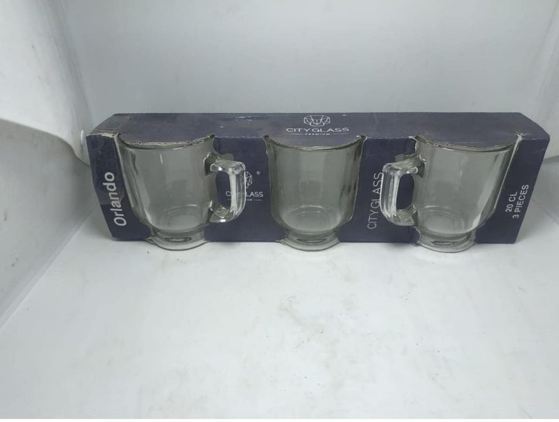 Glass Tea Coffee 200 ML Set Mugs Tea Cups Aldan Mug Crystal Clear with Handle,Tea, Milk, Hot and Cold Drinks Mug Kitchen & Dining Tableware Dinnerware Set (3) - Image 4