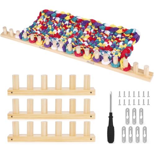 Reessy Chunky Knitting Blanket Loom 40 Wooden Knitting Loom Kit for Chunky Yarn with Assembly Tools Included 3in1 Knitting Loom for Blankets Afghans Throws Thick Yarn - Image 1
