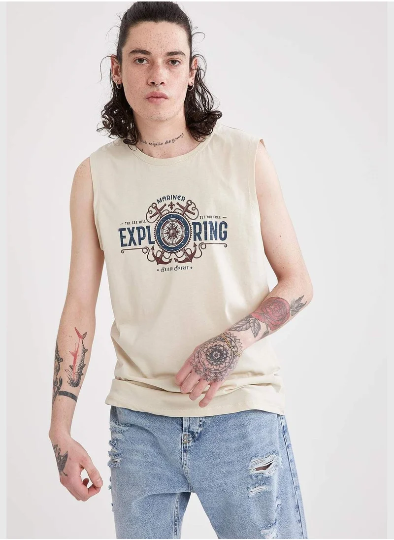 ديفاكتو Man Slim Fit Crew Neck Sleeveless Top