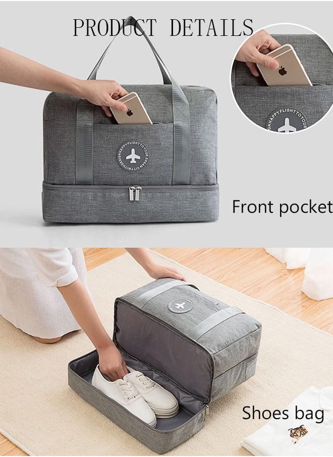DUNISO Gym And Travel Storage Bag With Shoe Compartment Water Resistant  Travel Duffel Bag with Wet Pocket for Men and Women Lightweight  - Image 2