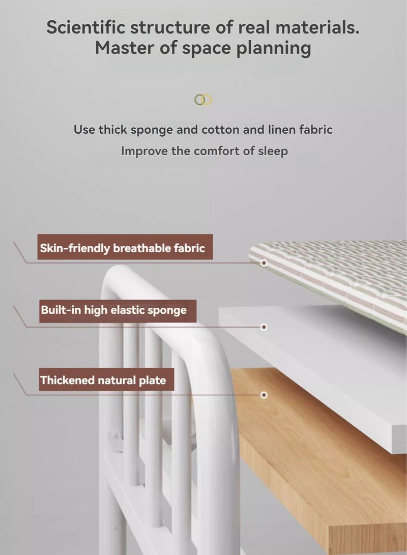 Saudi Select Foldable heavy-duty metal bed with headboard and footboard, no box spring required, no installation required, portable storage, metal platform with under-bed storage, 190 x 90 x 40 cm (bear pattern) - Image 3