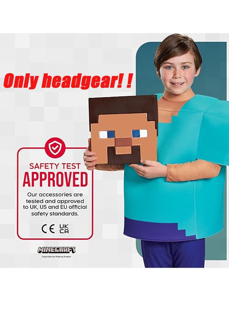 ماين كرافت صندوق ورقي على شكل رأس ستيف من ماين كرافت، غطاء رأس من الكرتون، ملحقات الألعاب، ديكورات الأداء، أدوات الأداء - Image 2