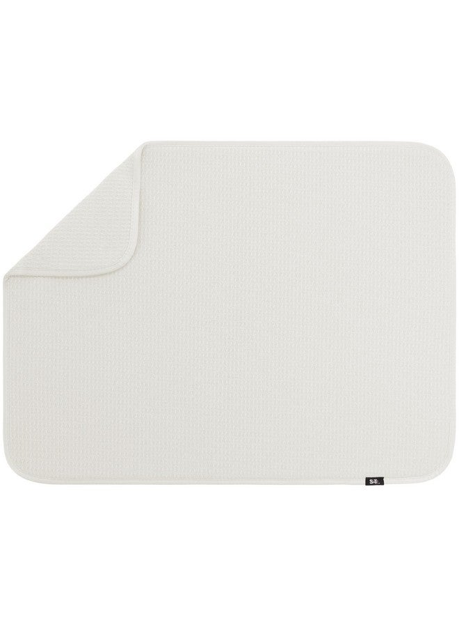 S&T INC. S&T INC. Dish Drying Mat XL, 18” x 24”, Absorbent Microfiber Kitchen Counter Mat, Dish Drying Pad for Dishes, Utensils, Pots and Pans, Extra Large, Cream  - Image 1