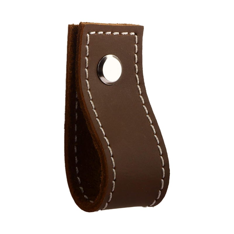 Legacy Genuine Leather Steel CabinetDrawer Puller Pack of 6 pcs Color Brown Size 6 cm x 25 cm SBA 22  - Image 3