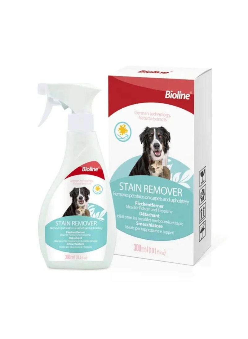 Bioline Dog & Cat Stain Remover Spray – 300 ml (Ideal for Upholstery & Carpets) - Image 1